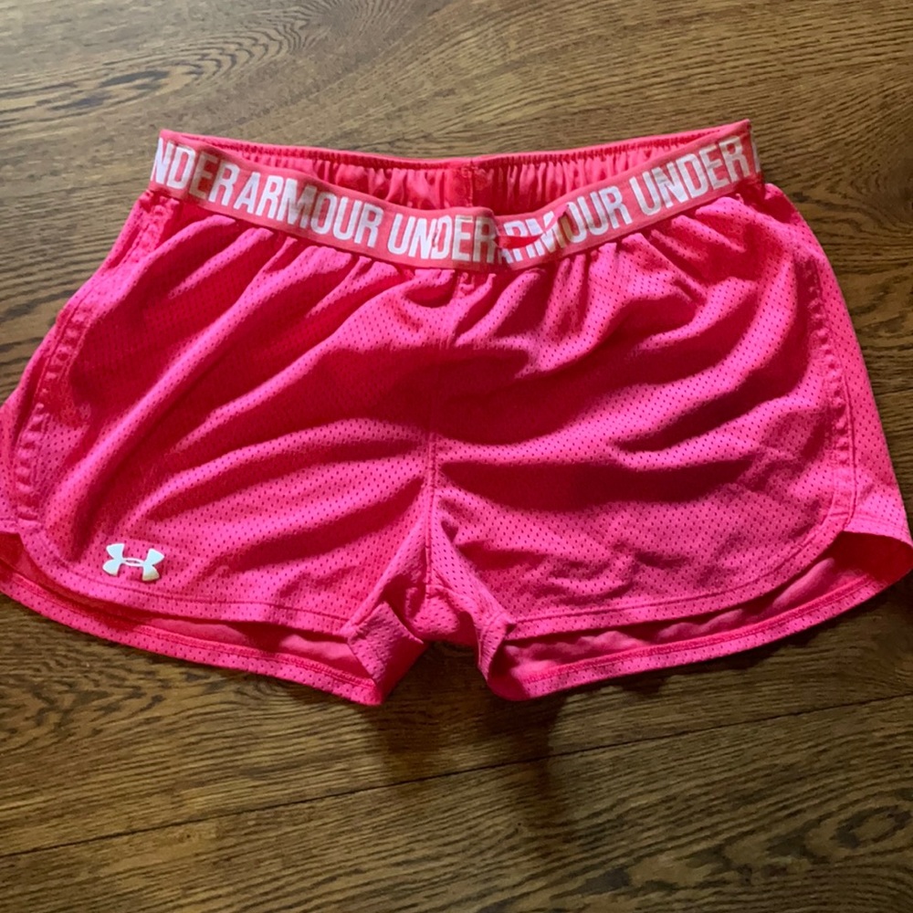 Under armour pink athletic shorts